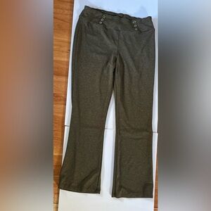 SOHO APPAREL Olive Stretch Wide-Leg Pants